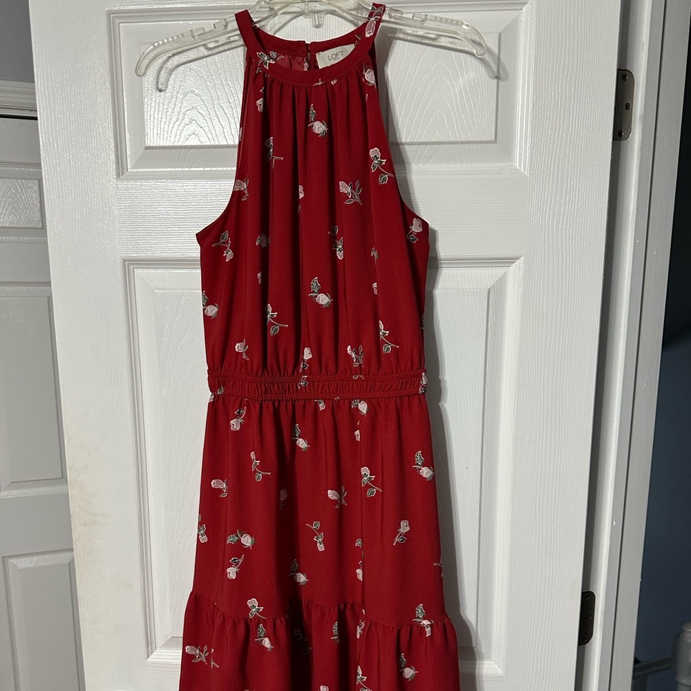 LOFT Outlet Floral Patterned Halter Dress